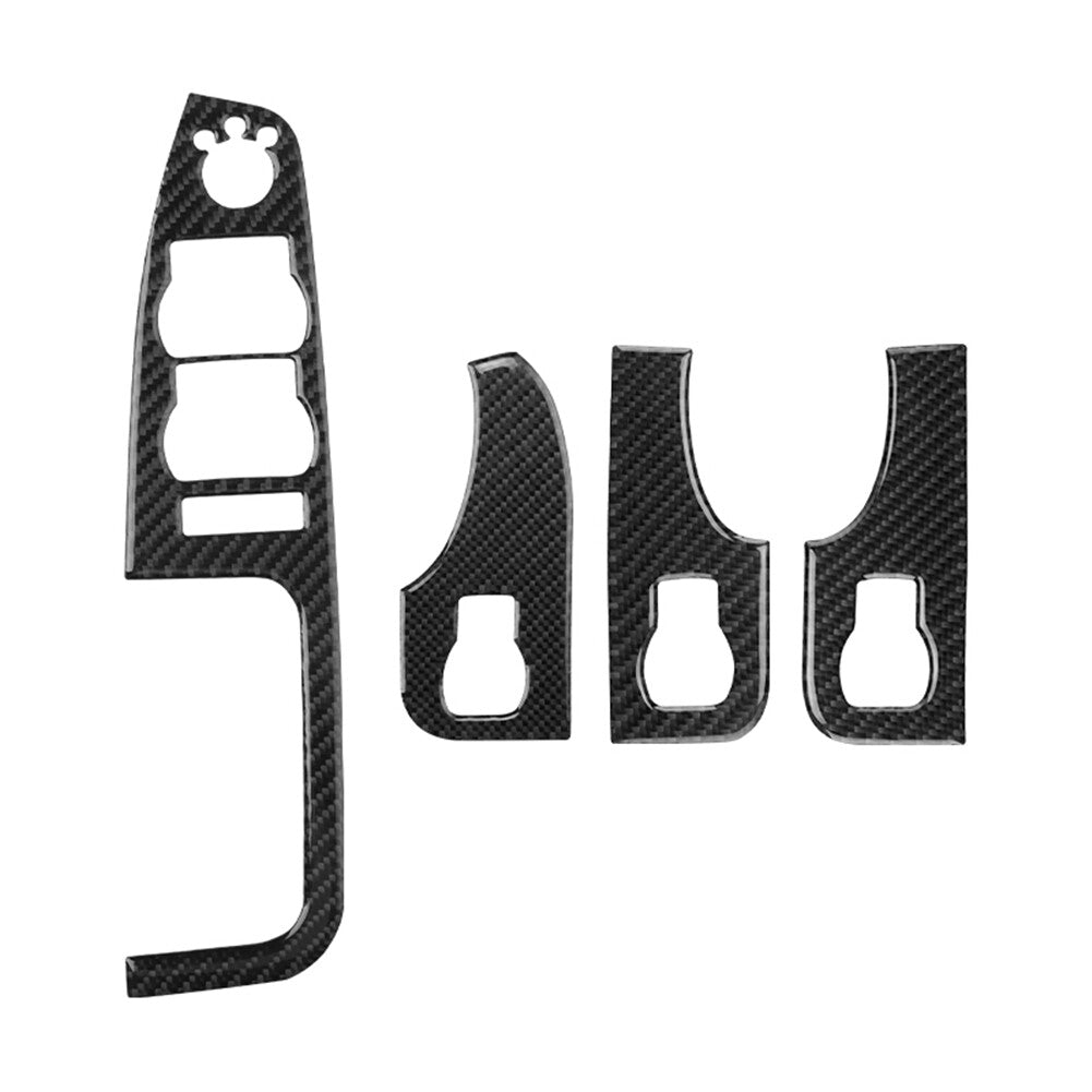 4x carbon fiber car window control bezel for Audi A4 S4 2005-2008