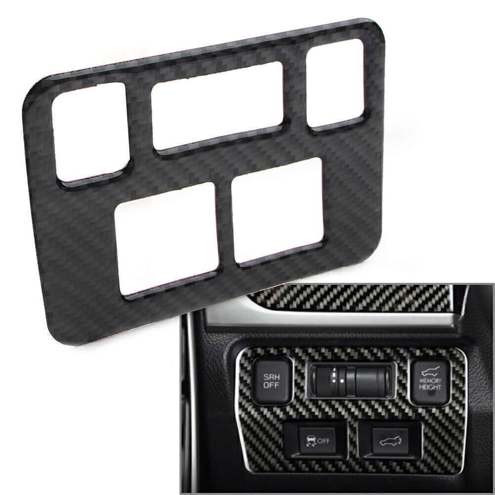 Carbon Fiber Car Headlight Button Frame Cover Trim for Subaru Forester 2013-2018