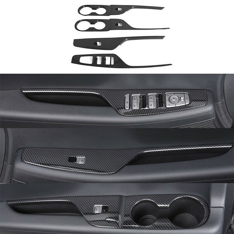 for Hyundai Palisade 2020-2023 Carbon Fiber Window Lift Panel Switch Cover Trim