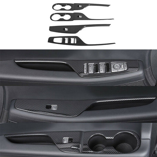 for Hyundai Palisade 2020-2023 Carbon Fiber Window Lift Panel Switch Cover Trim