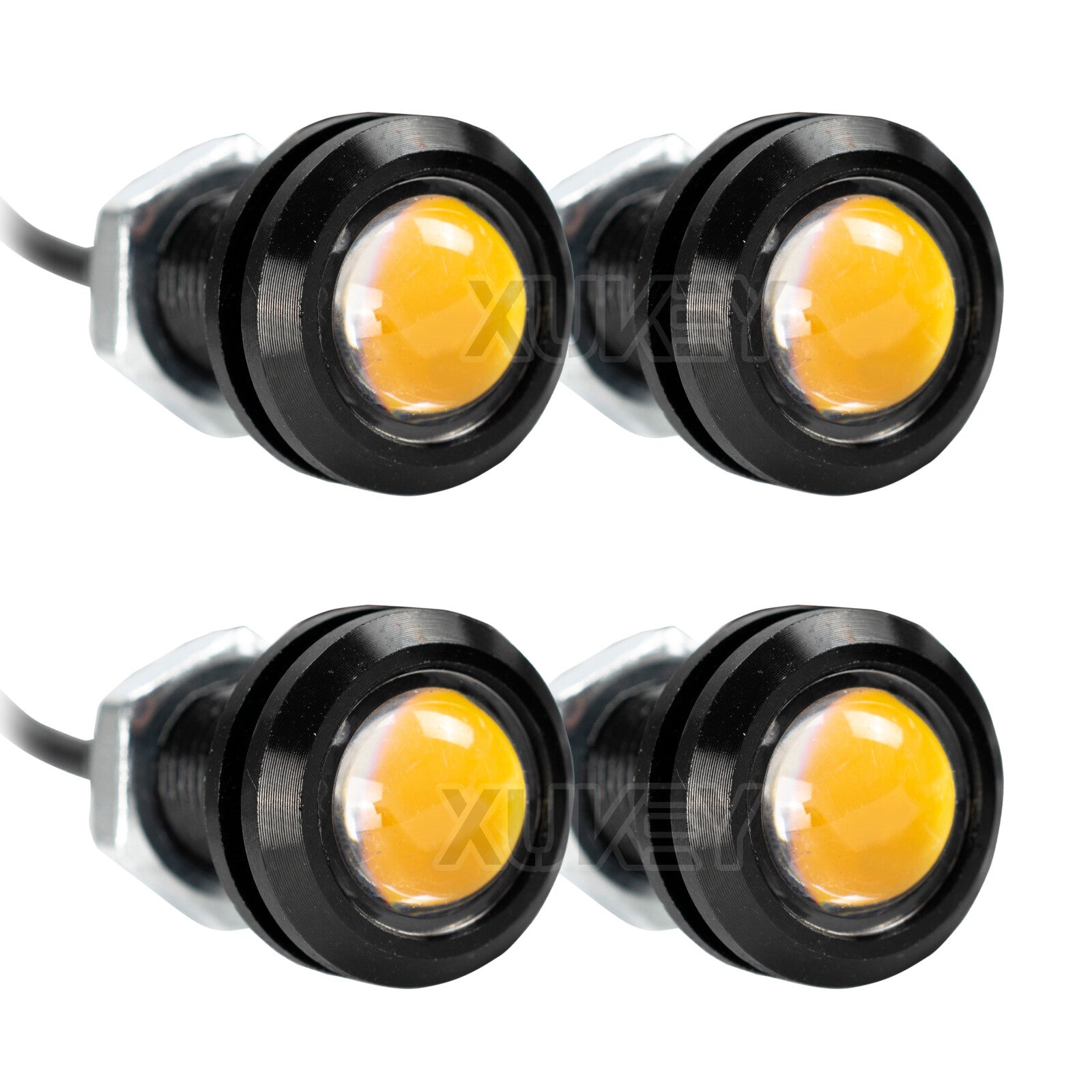 4x Amber for Eagle Eye LED Lights Motorbike Driving Car Lamp Parking Light 18mm