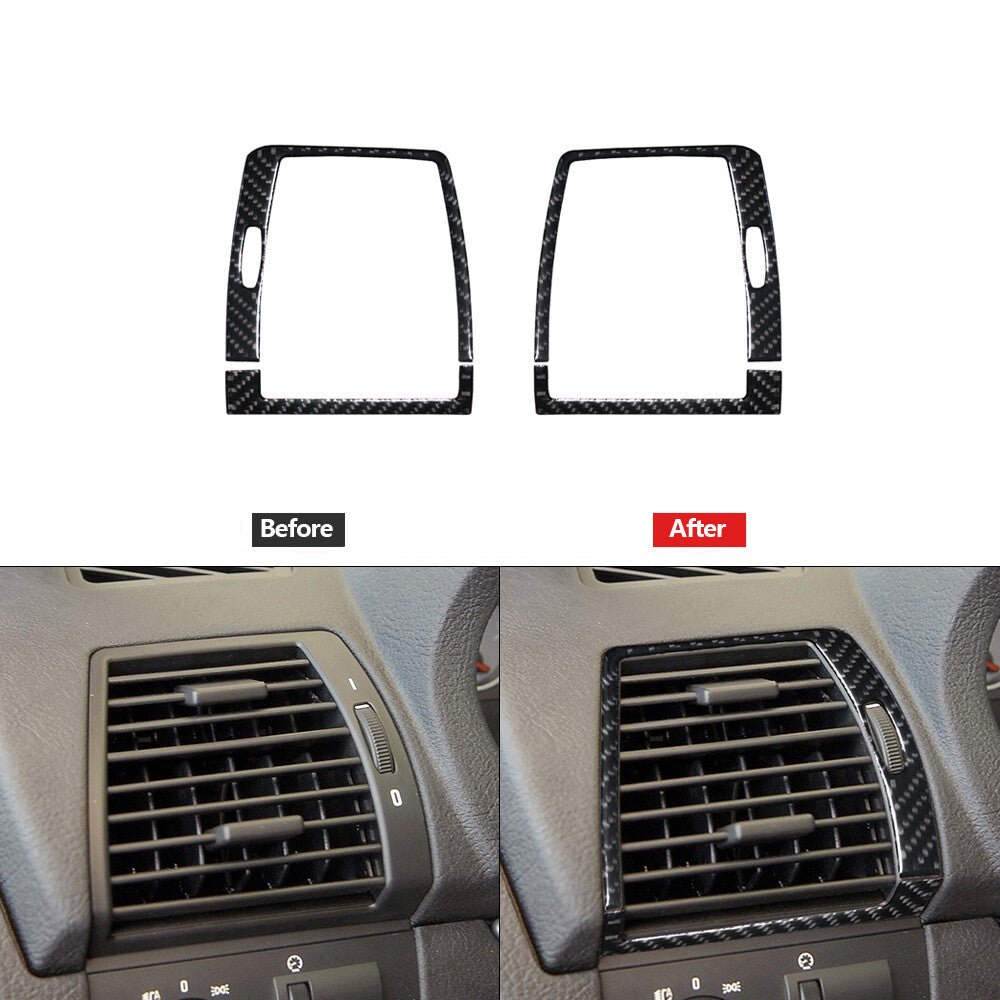 4Pcs Carbon Fiber Side Air Vent Outlet Panel Cover Trim for BMW X5 2000-2006