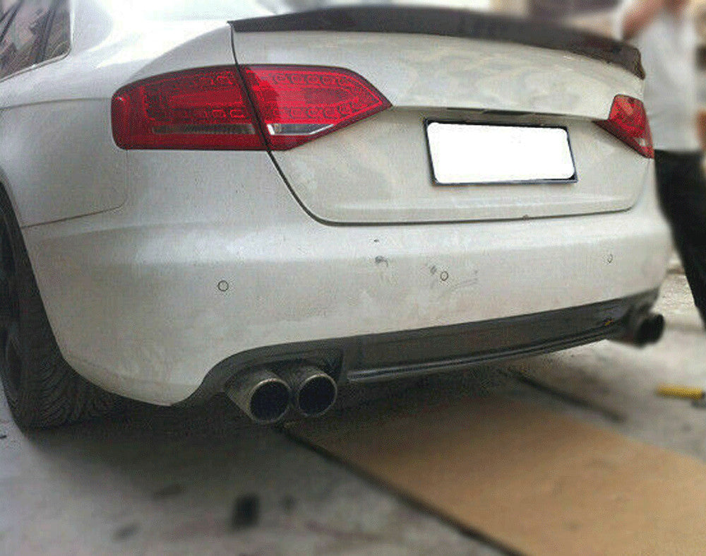REAL Carbon Rear Bumper Bar Diffuser Lip for Audi A4 B8 Non-Sline Bumper 09-12