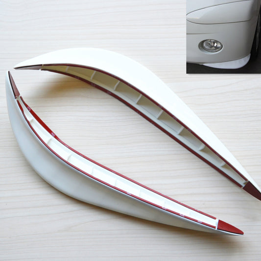 2x Car White Soft Bumper Protector Streamline Anti-rub Crash Rubbing Strip Cover