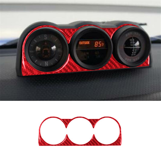 Car Red Carbon Fiber Central Control compass Frame Sticker for Toyota FJ Cruiser