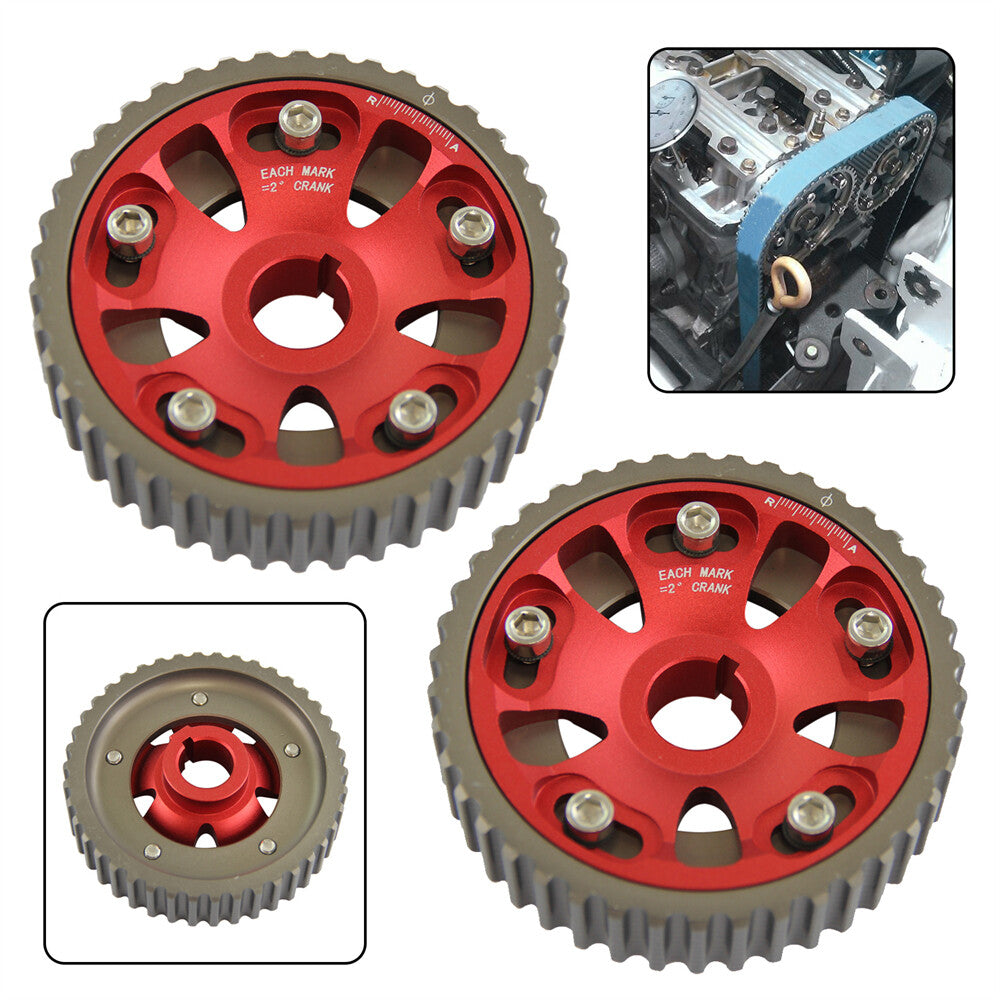 2PCS Adjustable Cam Gears For 93-01 for Honda Prelude H22 H22A1 H22A4 DOHC VTEC Red