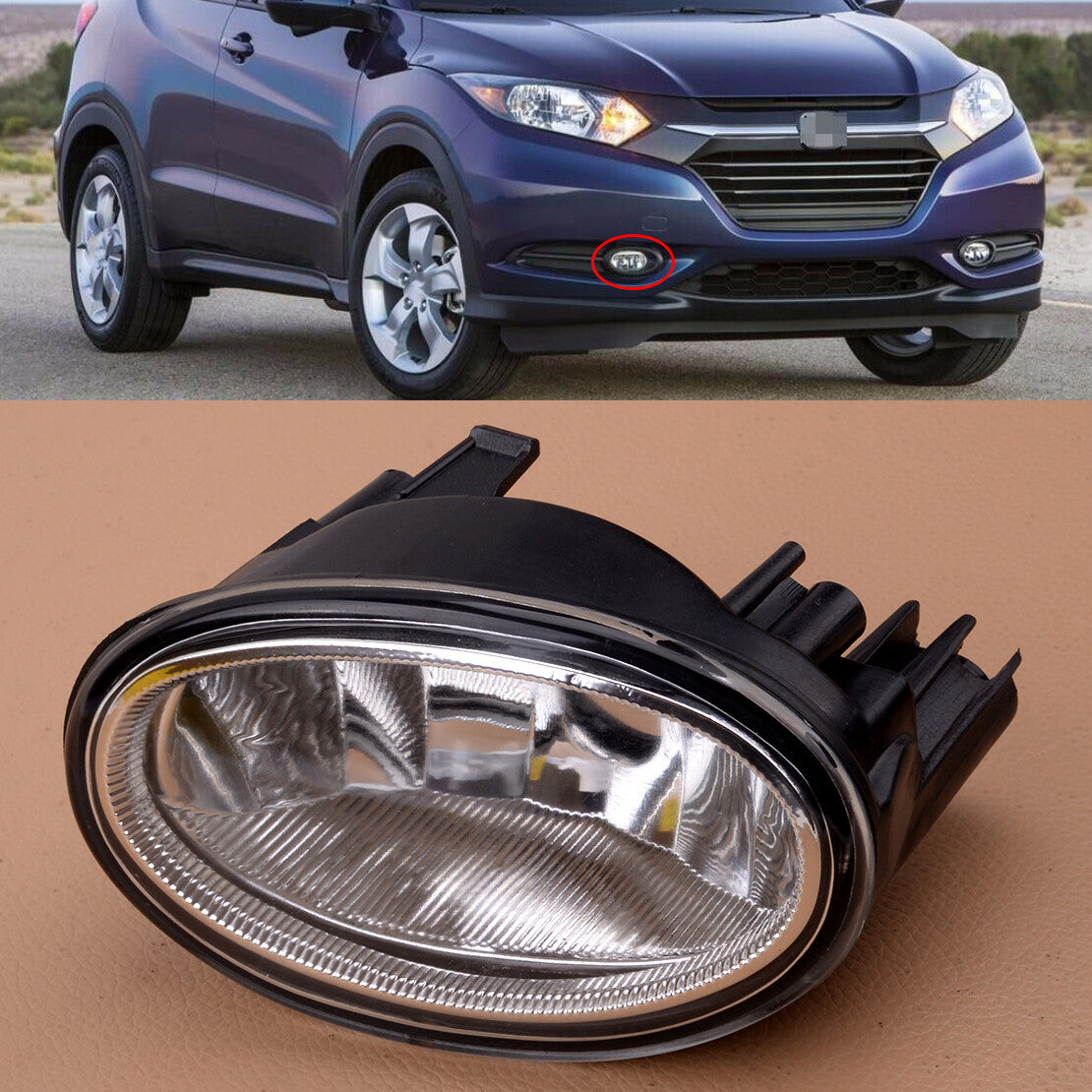 Right Side Clear Front Driving Fog Light Lamp fit for Honda HR-V 2016-17