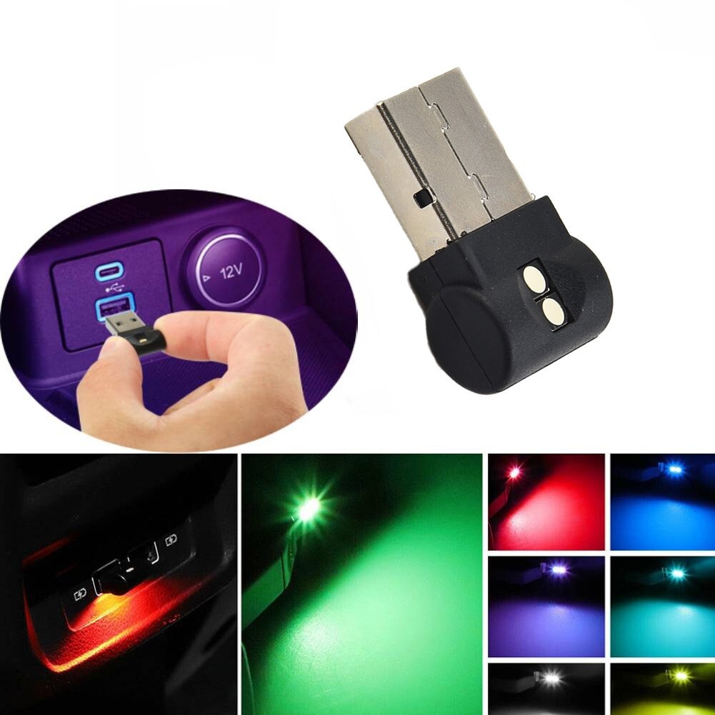 for Mini USB RGB LED Car Interior Light Touch Key Neon Ambient Light  1