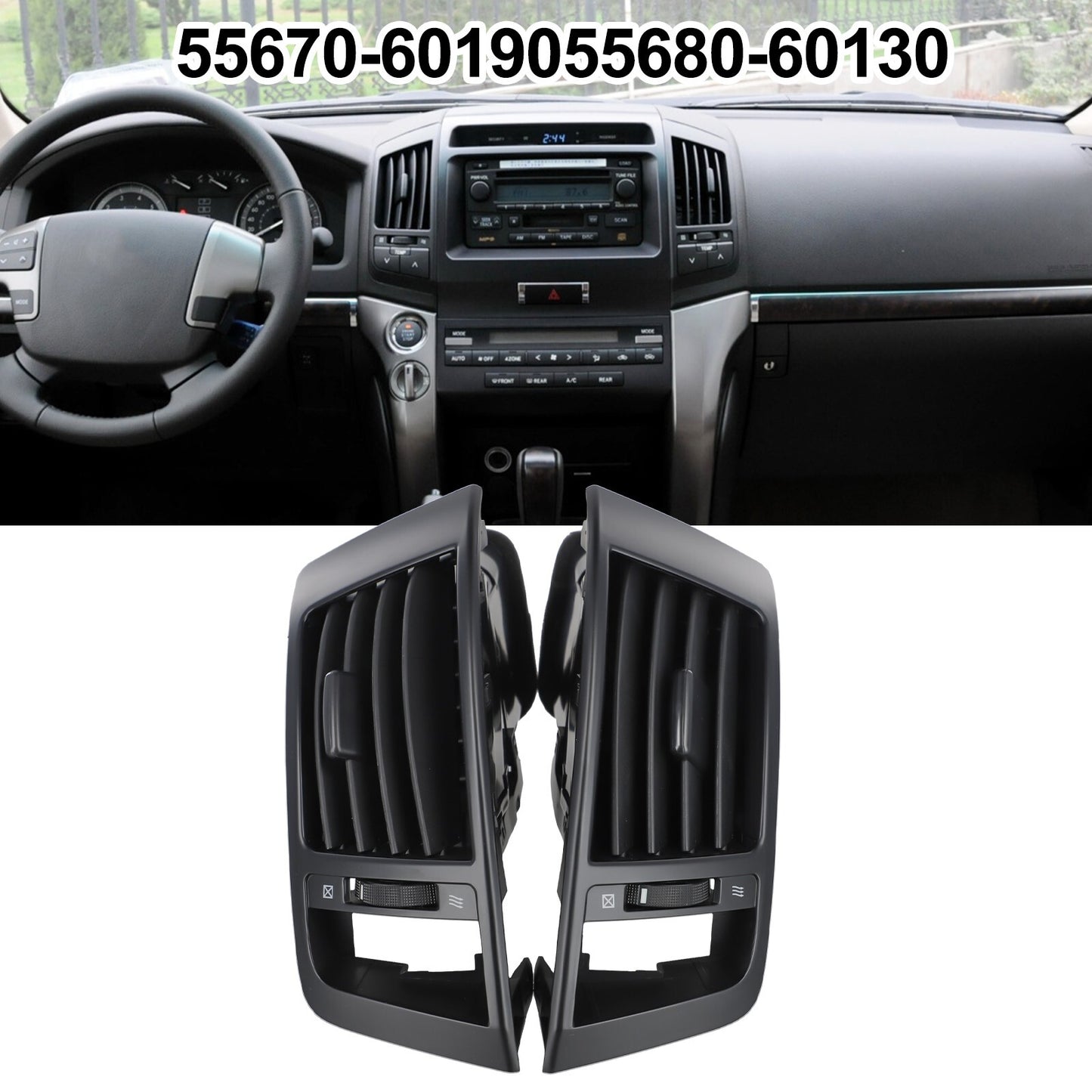 2x for Toyota For Land For Cruiser LC200 2008-2013, Air Conditioner Outlet Vents
