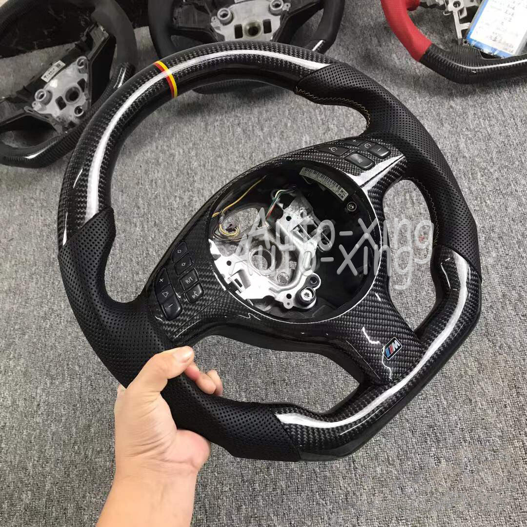Real Carbon Fiber Steering Wheel for BMW E46 M3+ Cover (No paddle holes) 2001-06