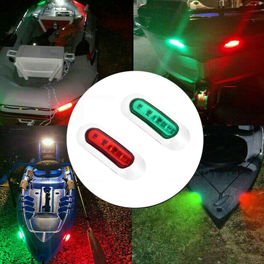 2X LED Car Motorbike Boat Navigation Light Deck Waterproof Bow Pontoon Lights