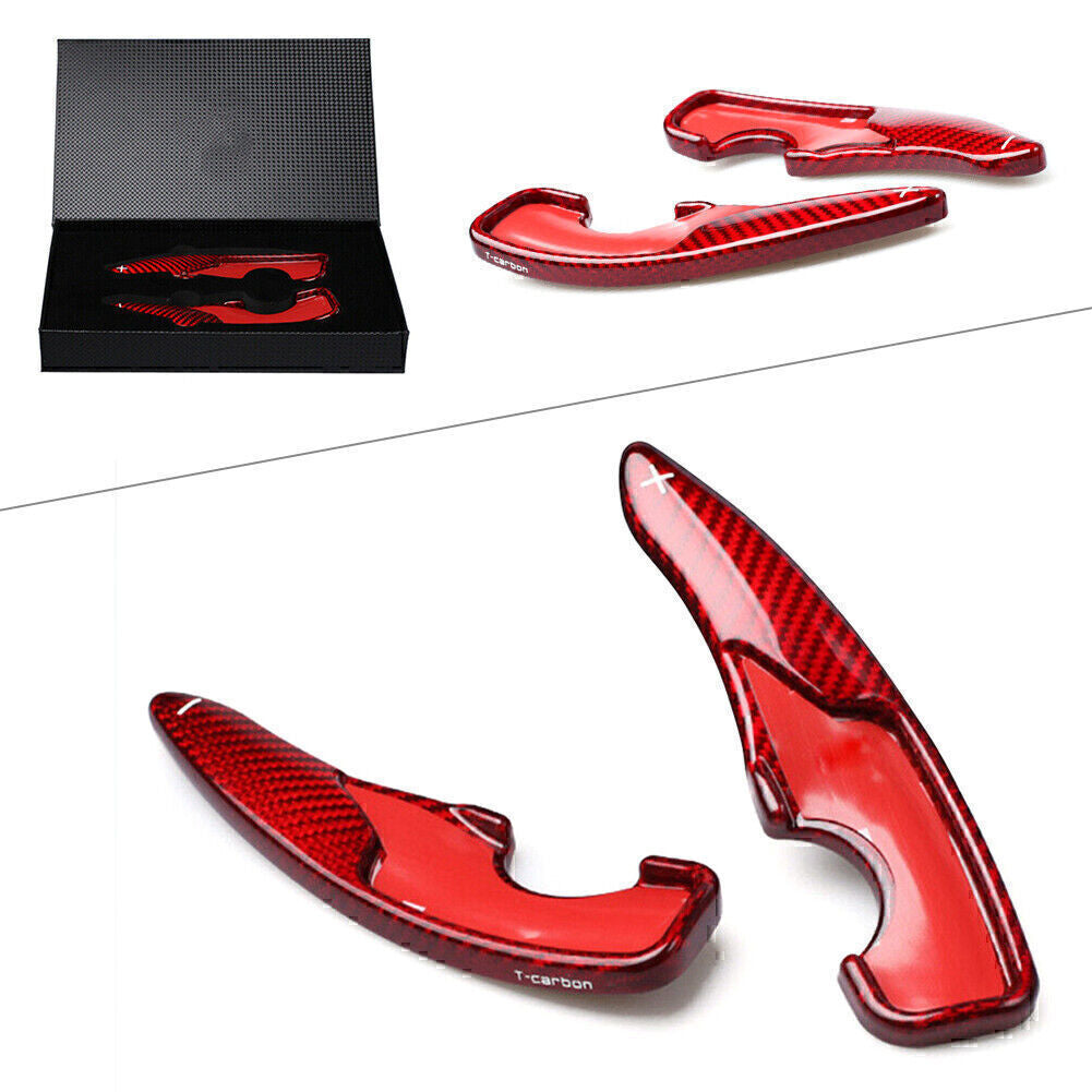 2X Red Carbon Fiber Steering Wheel Shift Paddle Extension for Toyota GT86