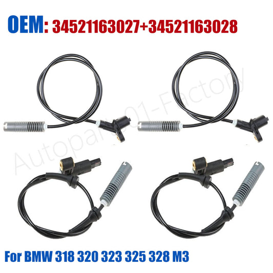 4Pcs Front Rear ABS Wheel Speed Sensor for BMW 318 320 323 325 328 M3