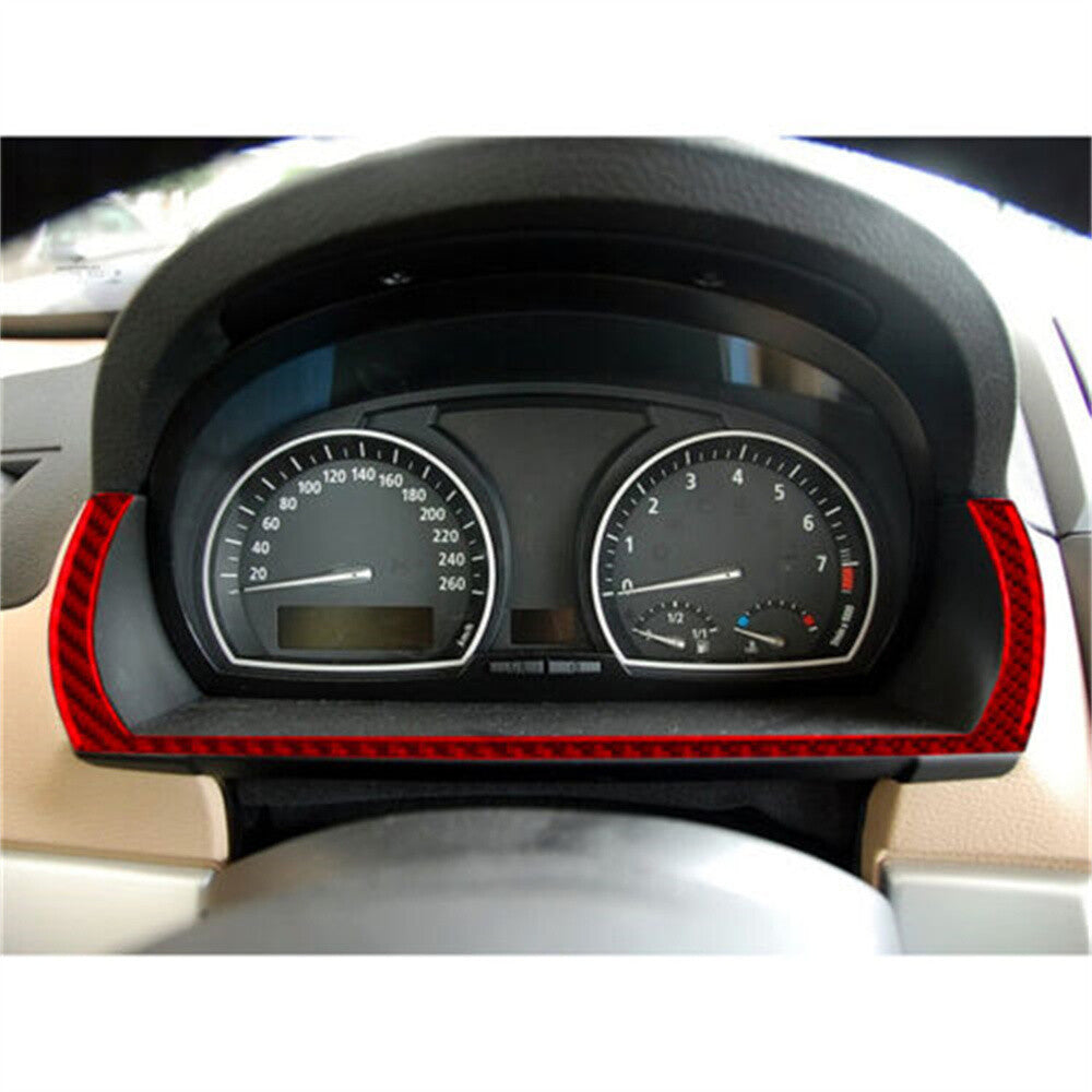 Red Carbon Fiber Dashboard Lower Strip Trim for BMW X3 E83 2004-2010 Accessories