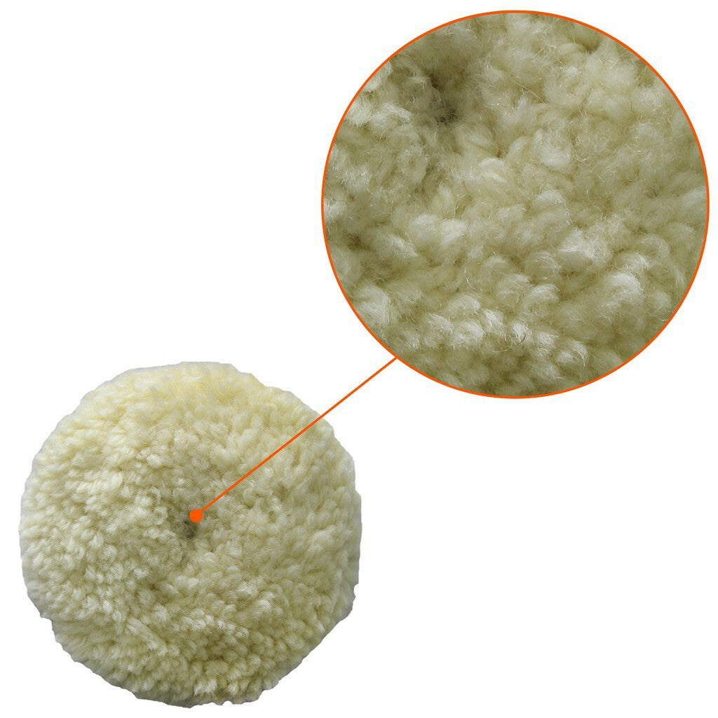 4-Pack 4-inch Wool Polishing Pads for Marine, Car, Truck and RV Cleaning and Cushioning
