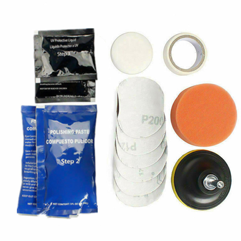Car Headlight Lens Restorations Polishing Sanding Cleaner Repair Polish Tool Kit