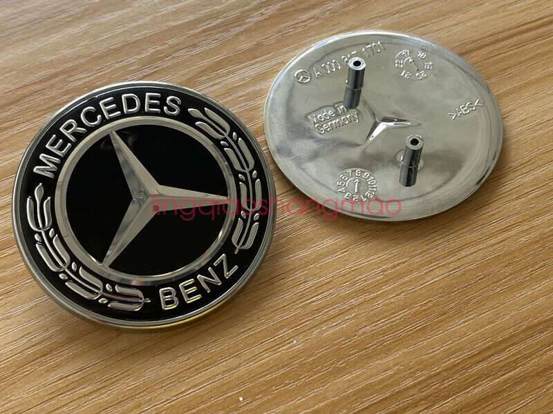 for MERCEDES CLK CLS E ML GL FRONT HOOD BADGE BLACK EMBLEM A2078170316