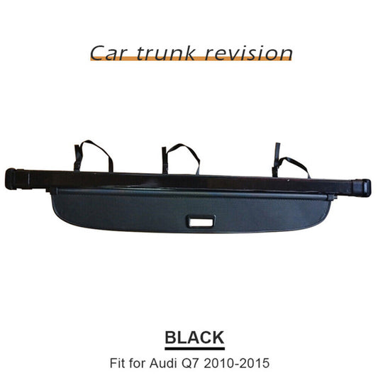for Audi Q7 2010-2015 Black Rear Trunk Cargo Security Shield Shade Cover Trim