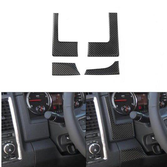 4Pcs Carbon Fiber Speedometer Dashboard Cover Trim for Dodge for RAM 1500 2009-2012