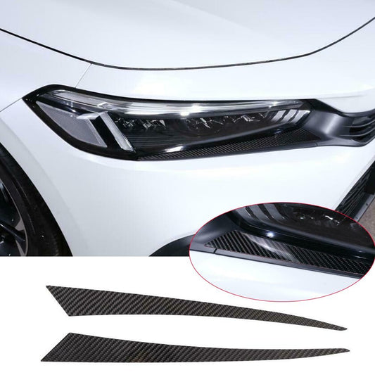 Carbon Fiber Front Headlight Lamp Cover Trim Fit for Honda for Civic 11th 2022 2023