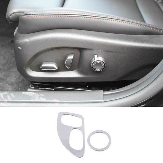 for Cadillac CT4 2020-24 Silver Steel for Seat Adjustment Button Panel Cover Trim 2P