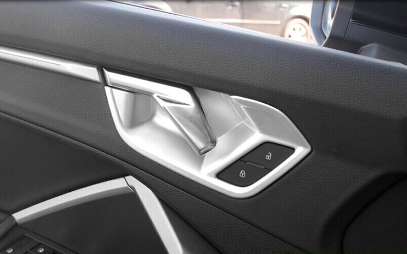 for Audi Q3 2019-2024 Mate Silver Interior Door Handle Bowl Frame Cover Trim 4P