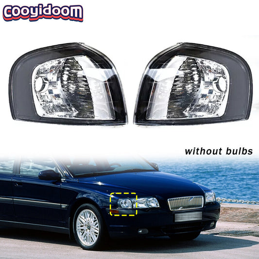 Front bumper corner lights/turn signal lights without bulbs for Volvo S80 1999 - 2006