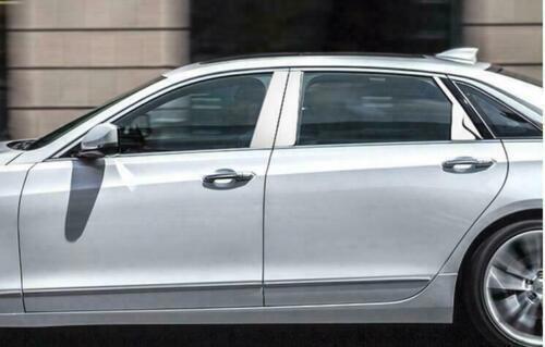 6x for Cadillac CT6 2016-2019 Chrome Steel Window BC Pillar Posts Cover Trim Kit