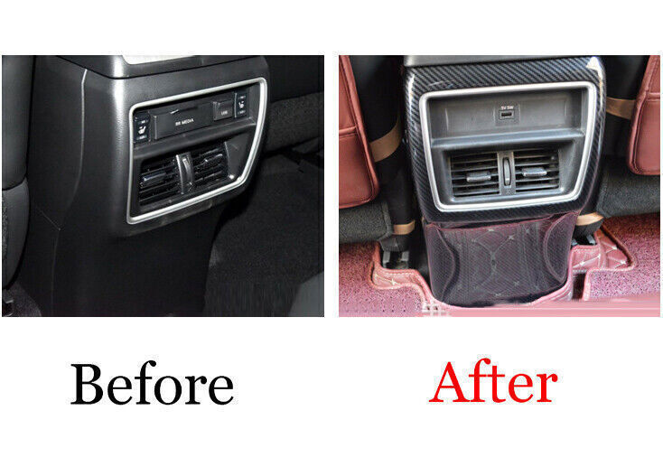 Inner Rear Air Outlet Vent Frame Trim Fit for Nissan Murano 2015-21 Carbon Fiber