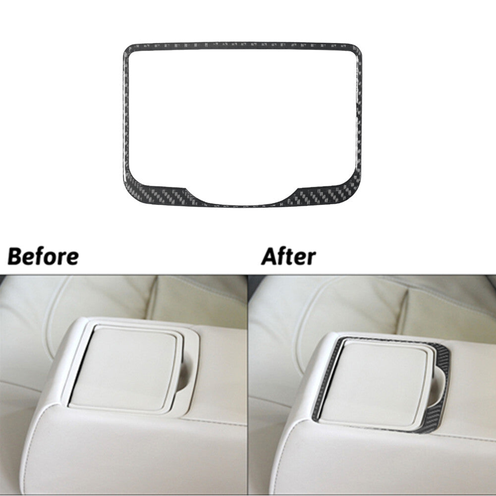 Carbon Fiber Rear Center Cupholder Frame Cover Trim for Hyundai Azera 2006-2011