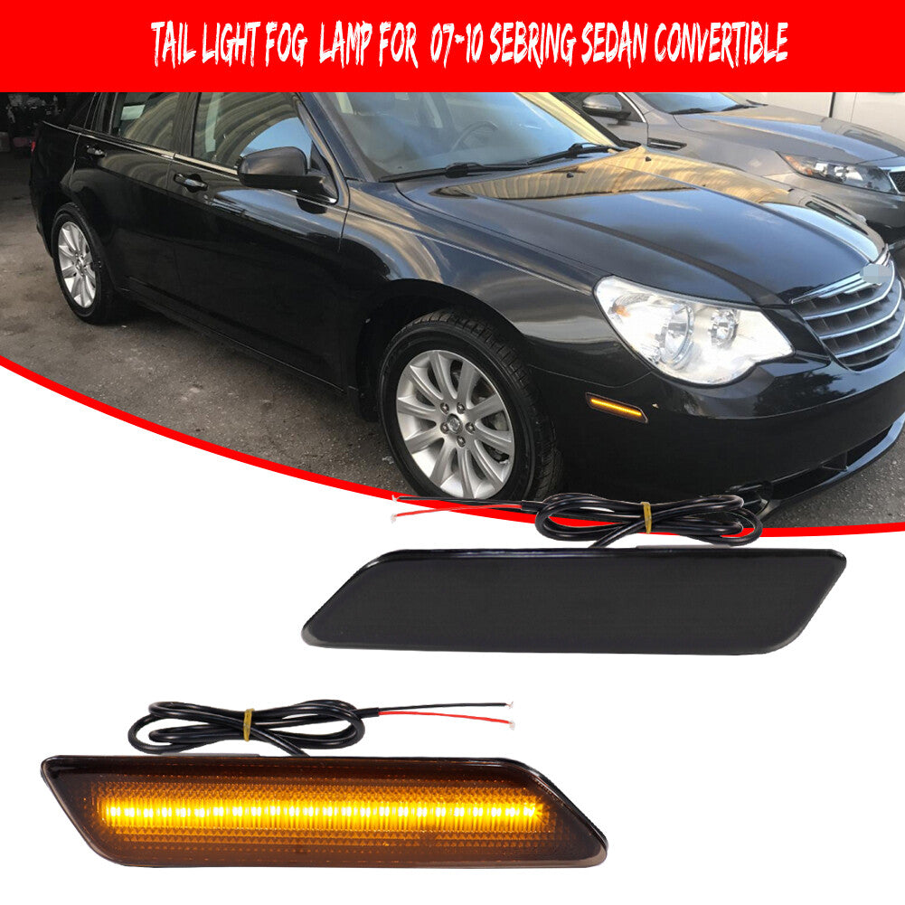 Smoked black lens front marking reflector applicable to 07-10 for Chrysler Sebring