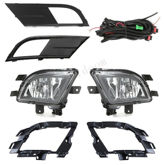 Transparent lens fog light kit + bezel switch bulbs for Volkswagen for Jetta MK6 Sedan 2015 - 2017