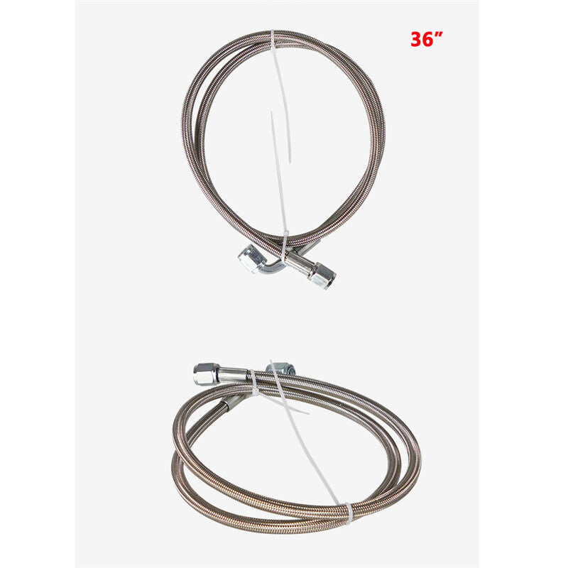 36 Turbo Oil Feed Line Stainless Braided PTFE Line 4AN 90¡ã Straight Hose End