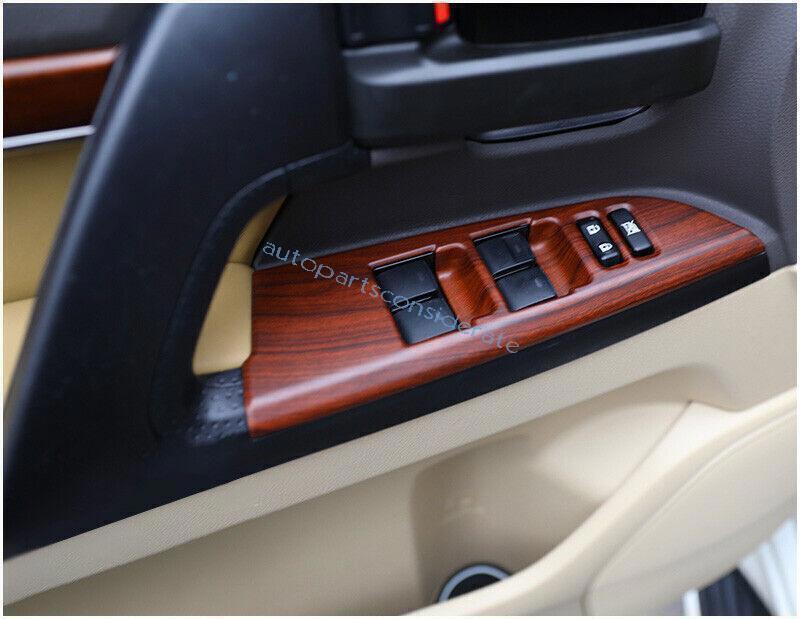 for Toyota for Land Cruiser 2013-21 Window Lift Lock Switch Trim Matte Wood Grain 4X