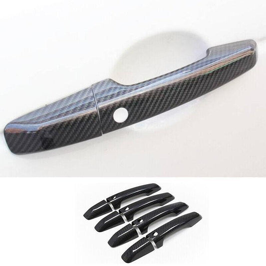 Carbon Fiber Car Door Handles Cover Trim Decor Fit for Jaguar XE XF 2015-2020
