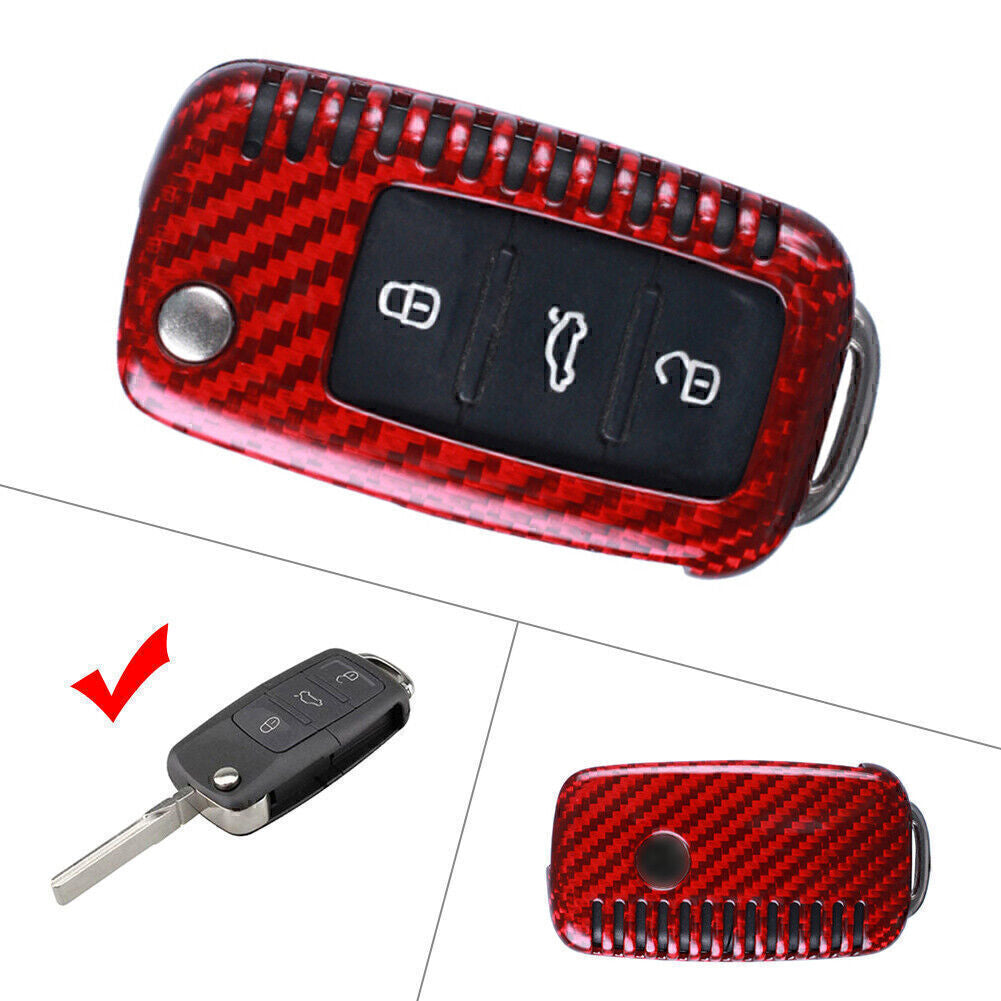 Remote Key Shell Cover Case Fit for VW for Golf R32 for Jetta Rabbit Polo Carbon Fiber