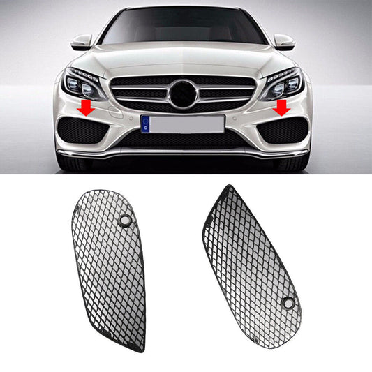 Left Right Bumper Fog Lamp Grille Cover Fit for Mercedes-Benz C300 2015-2016