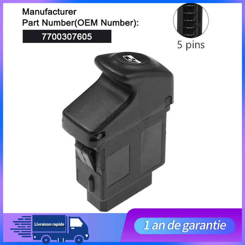 BOUTON DE LEVE VITRE pour CLIO 2 KANGOO MEGANE SCENIC = 8200090316 7700307605