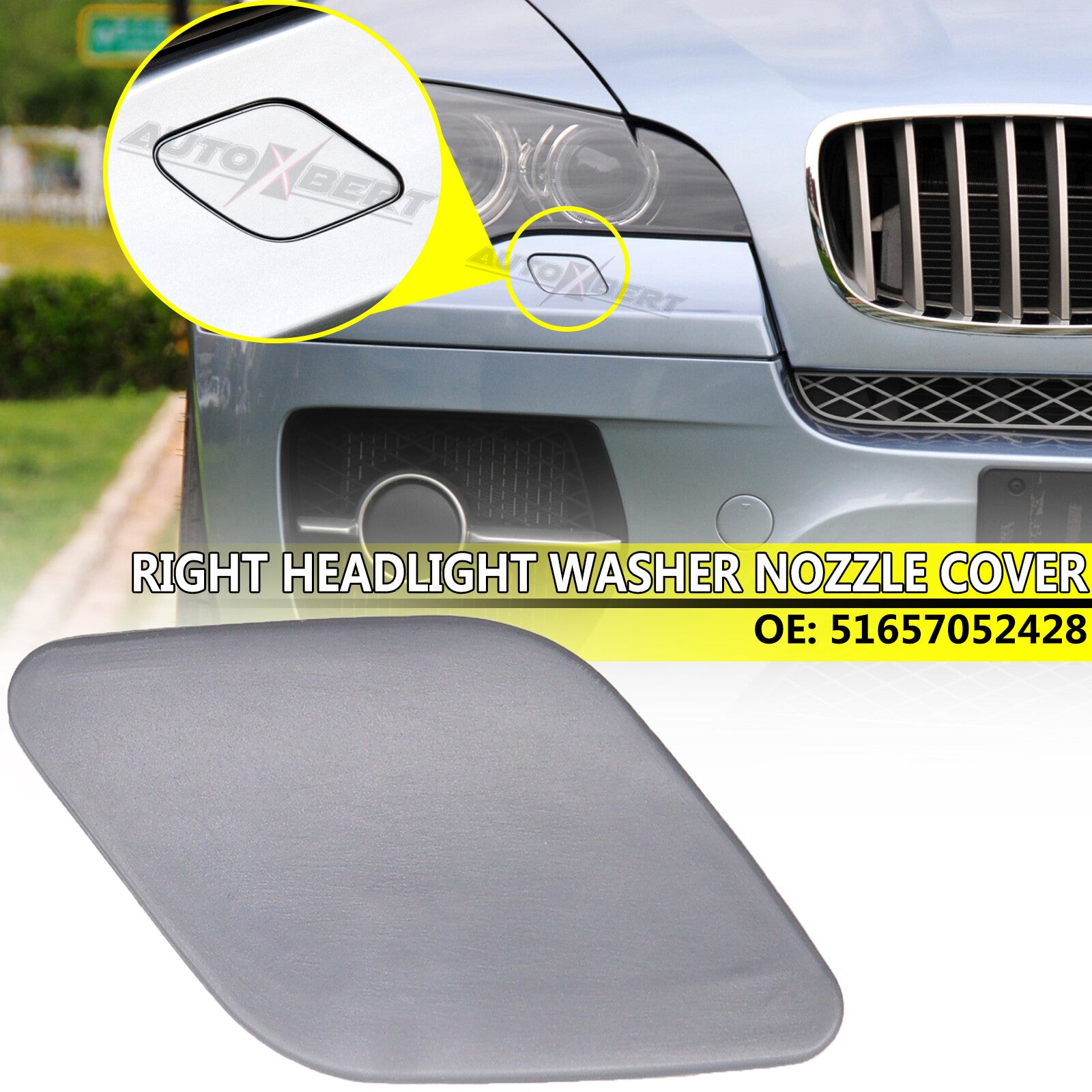DE COVER HEADLIGHT CLEANING for BMW X6 E71 E72 2009-2014 CAP RIGHT NEW