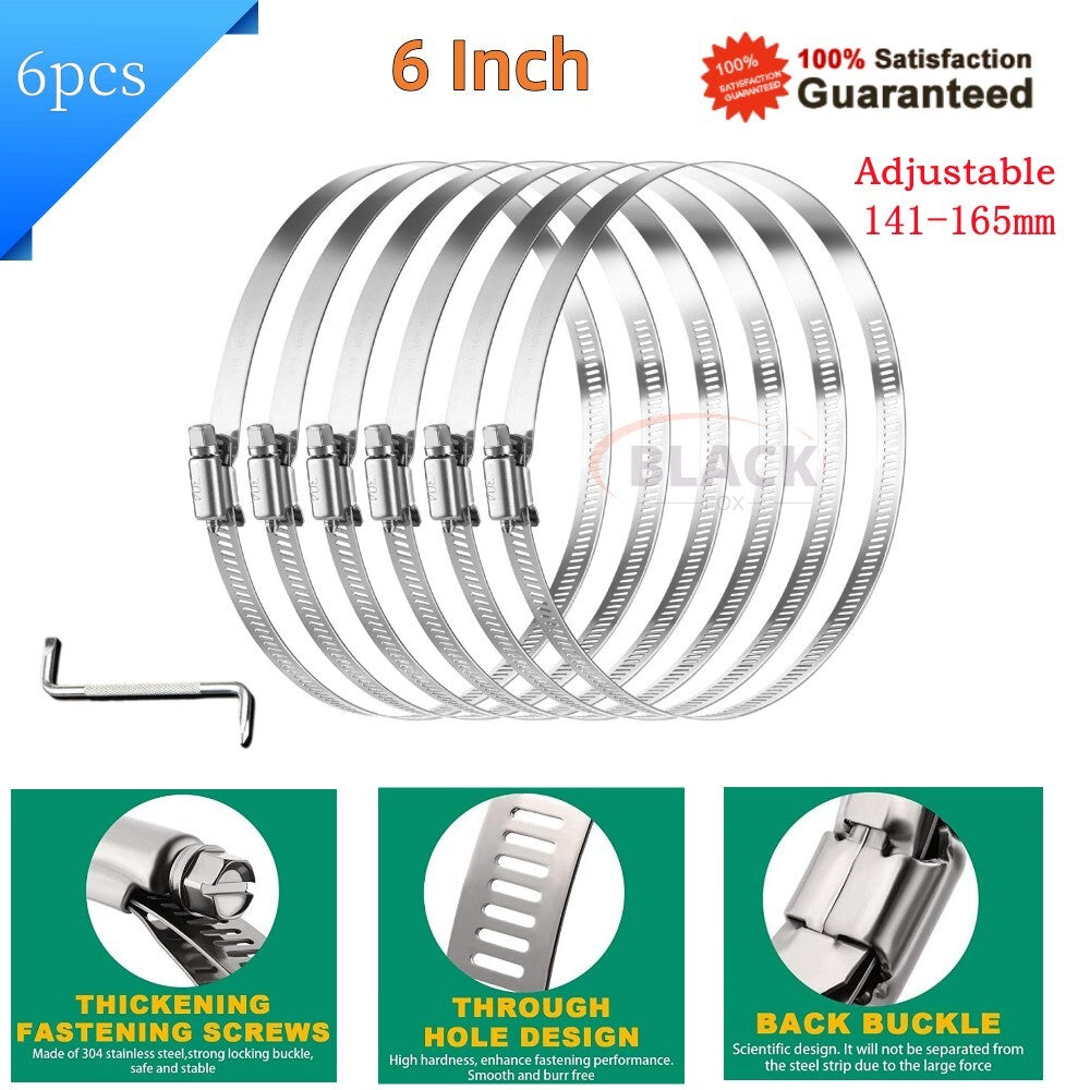 6-inch hose clamp adjustable metal worm drive gear hose clamp dryer ventilation hose