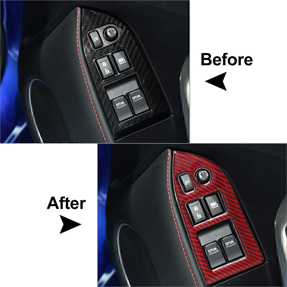 Carbon Fiber Inner Window Switch Button Cover Trim Fit for Subaru BRZ for Toyota 86 RHD