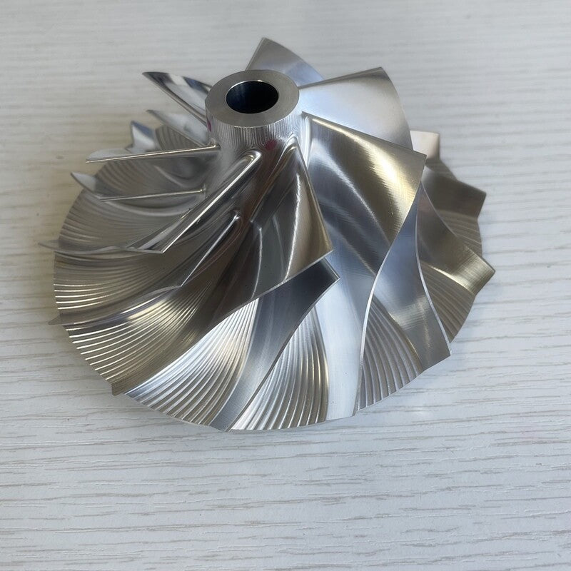 HX60 Reverse 76.00/113.01 mm 7+7 Blade Turbine Milling/Burnt Compressor Wheel