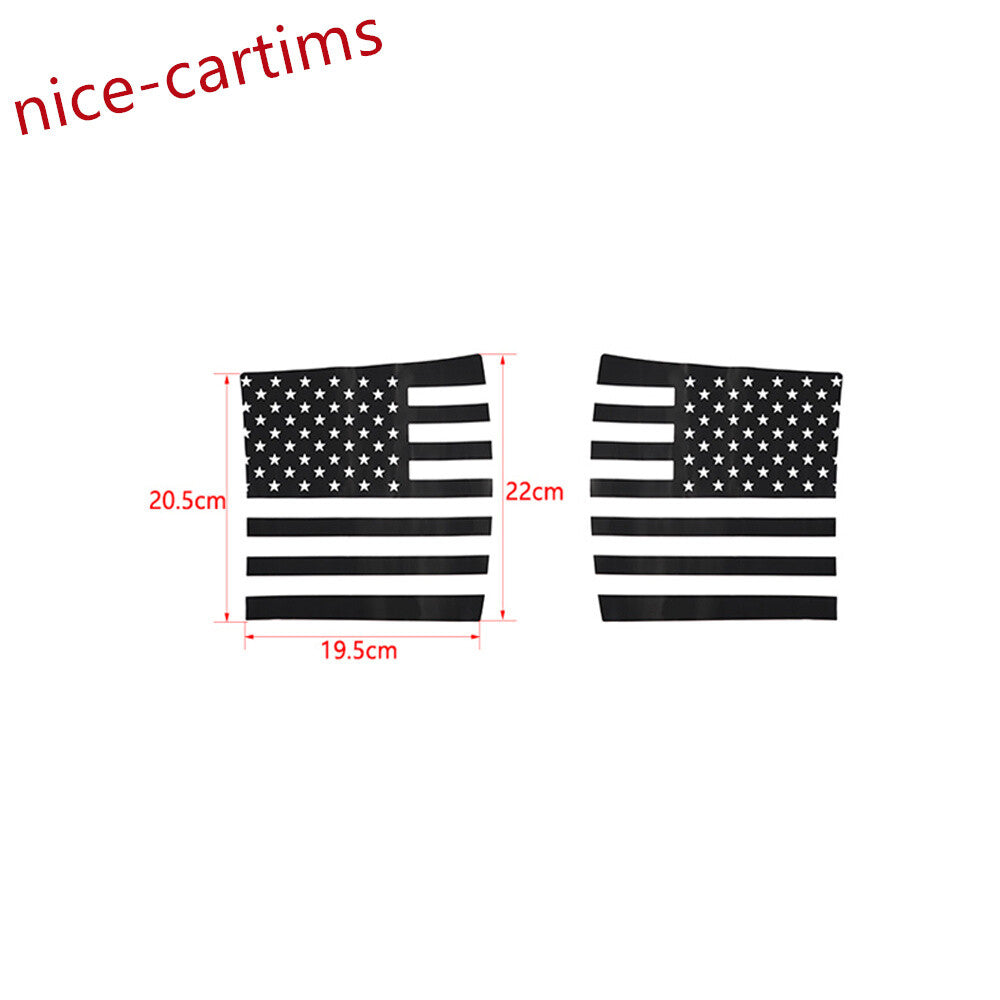 for Jeep for Wrangler JK 07-17PVC Black Flag Side Hood Body Armor Cowl Sticker Cover