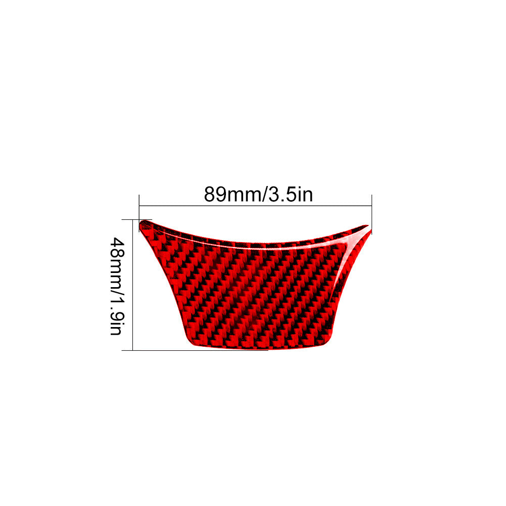 Red carbon fiber steering wheel chin trim for BMW 5 Series F10 F18 2011-2017 type A