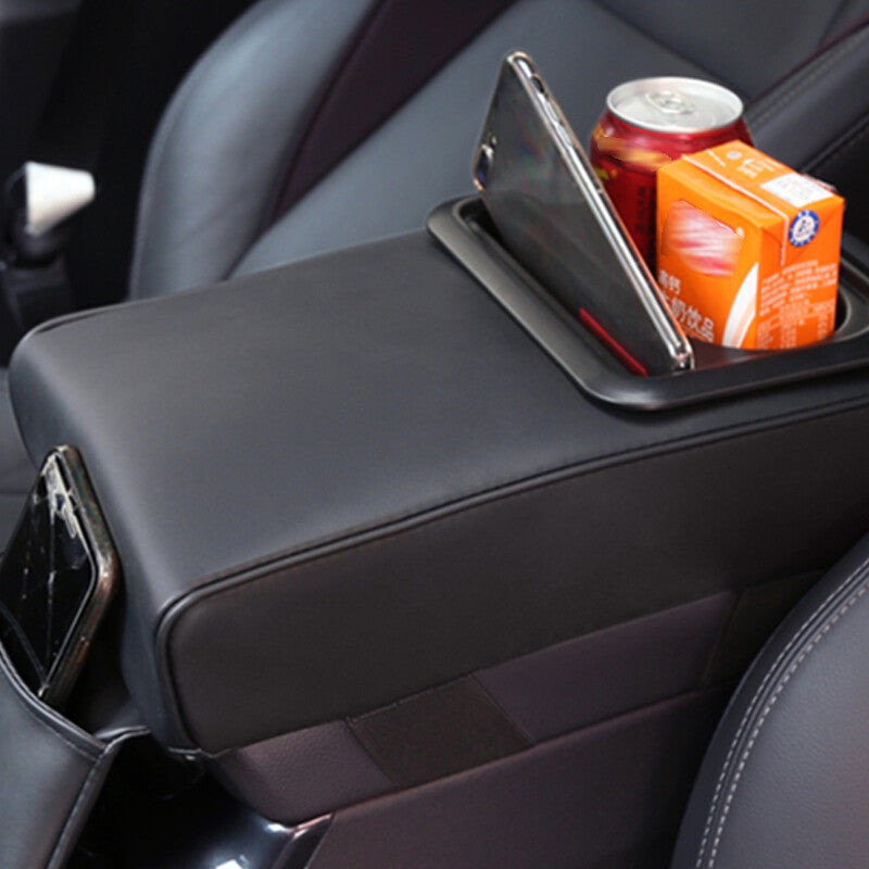 Car armrest console cover lift bracket rear for seat cup holder black