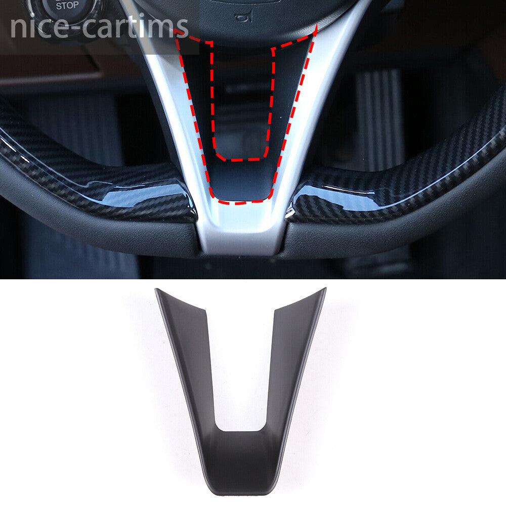 Matte Black Steering Wheel U-Shaped Cover for Alfa Romeo Giulia / for Stelvio 2017-19