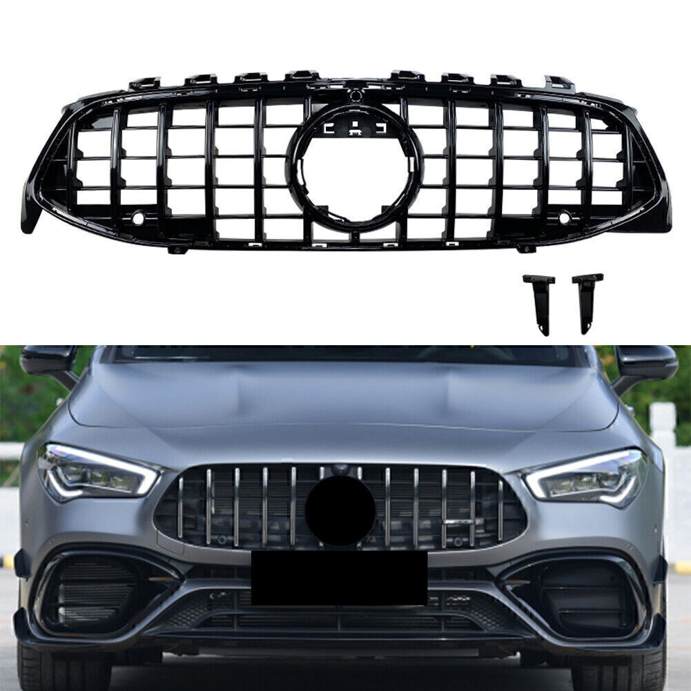 Black Front Upper Grille Fit for Mercedes-Benz CLA C118 CLA180 2020+ 2021