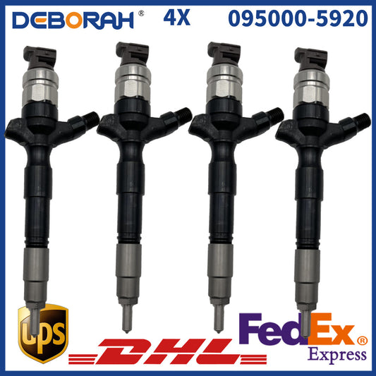 4X 095000-5920 Diesel Fuel Injector 23670-09070 for Toyota Hilux Hiace