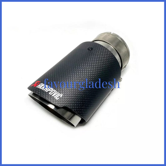 1PCS ID:2.5 (63mm) OD:4.0 (101mm) Akrapovic Carbon Fiber Exhaust Tip End Pipe
