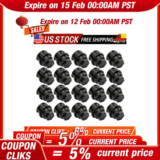 20PCS Black Plastic Wheel Lug Nut Caps Replace Kits Fit For GM 9593028 9593228